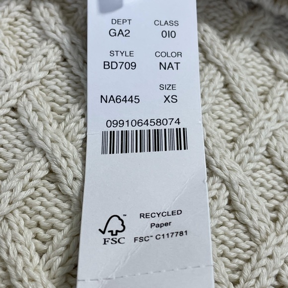 J Crew Long Cotton Cable Knit Mockneck Sweater Style BD709 - Picture 14 of 16